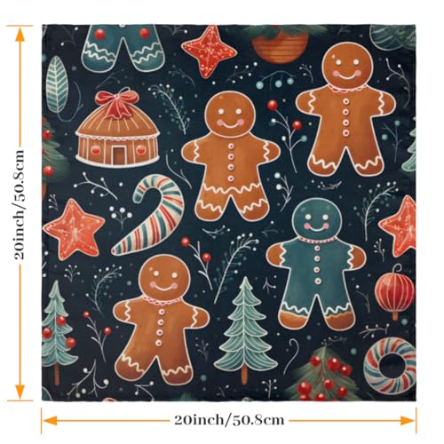Set de 6 servilletas de tela 50.5x50.5 cm multicolor miniatura 2