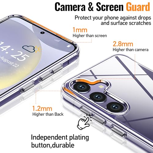 Image of Oterkin for Samsung Galaxy S24 Plus Case Clear, [20X Anti-Yellowing] Phone Case with [Built-in 4 Airbags][10FT Military Grade Protection] [Crystal Transparent Slim] S24+ Plus Case (Clear)