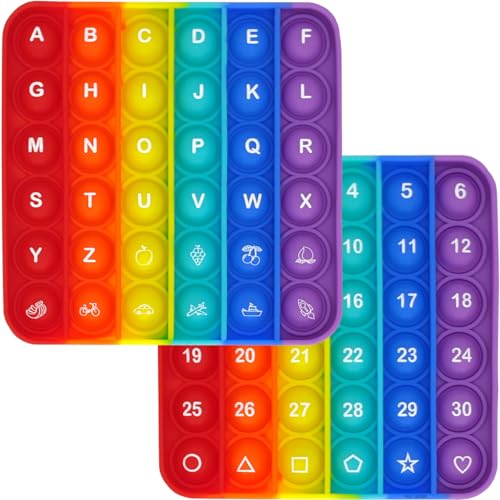 YGC LAOMI Fidget Games Learning Toys,Learn 26 Letters & 1-30 Numbers & Motifs 2 in 1 Children's Educational Toys, Stress Relief, Autism Sensory Toys (Pack of 1)