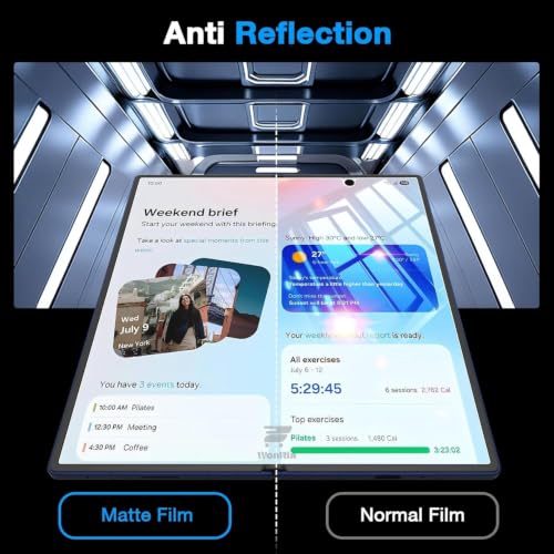Image of WonRia Set of 4 - Matte Screen Guard Protector Compatible with Samsung Z Fold 8 5G Unbreakable Matte Membrane | Front + Back + Inner + Hinge | 360 TPU Film | Installation Kit