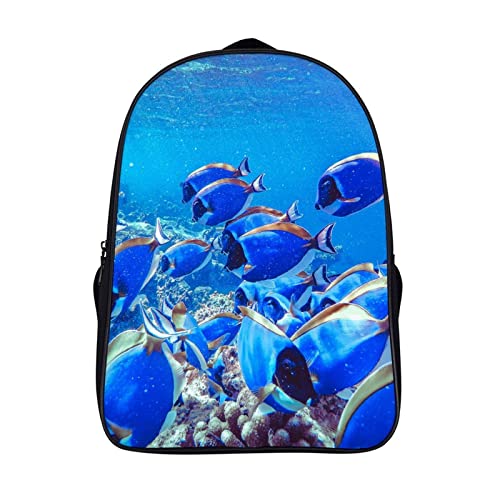 Sac d'école mode sac à dos ados avec imprimé poisson 3D, sac de sport garçon unisexe