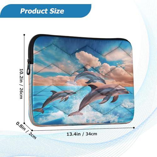 Funda para portátil con diseño de delfines para laptops de 13-14 pulgadas miniatura 3