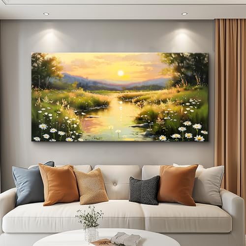 KELIYUAN Canvas Wall Art For Living Room Bedroom Wall Decor For Office Farmhouse Mural Retro Rural Landscape Painting Artwork Pictures Dining Room Hallway Home Decoration Ready To Hang 20x40 In