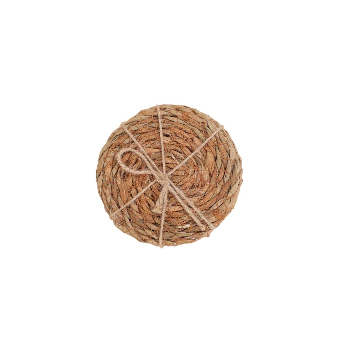 DENOVA Natural Seagrass Coasters Handwoven Round Coasters for Table Protection, Rustic Eco-Friendly Coaster Set for Home, Kitchen, Coffee Table & Dining Pack of 4