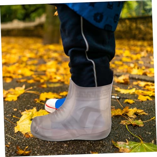 1 par de cubiertas para zapatos de silicona para hombre y mujer con alta elasticidad, protectores impermeables para lluvia, fáciles de colocar para uso exterior miniatura 5