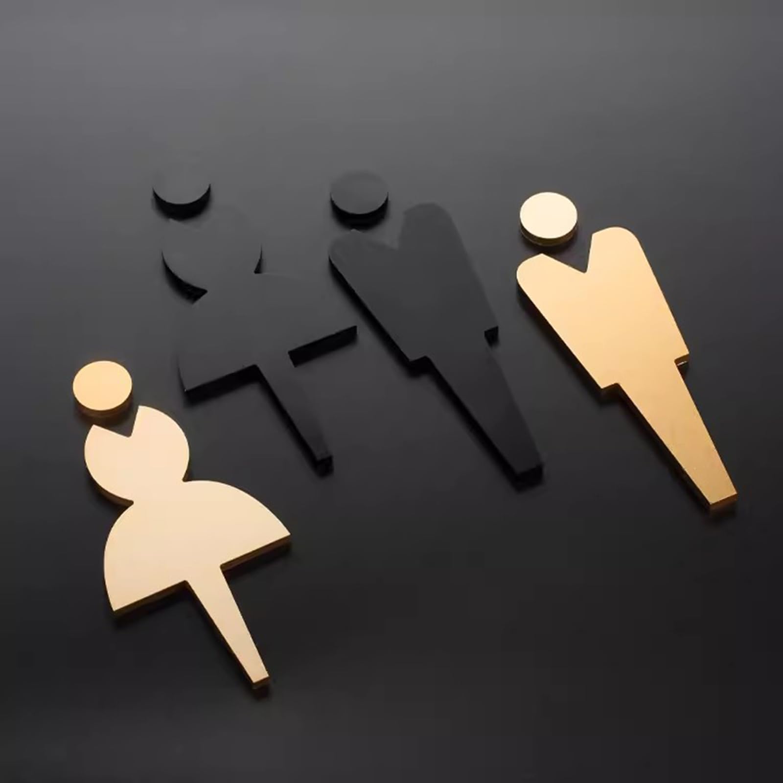 Cartelli in Acrilico per i Servizi igienici, Cartello for Bagno da Uomo e Donna, Cartello for Servizi igienici for aziende, uffici Domestici ristoranti, Altezza: 6 Pollici, 2 Pezzi(Black)
