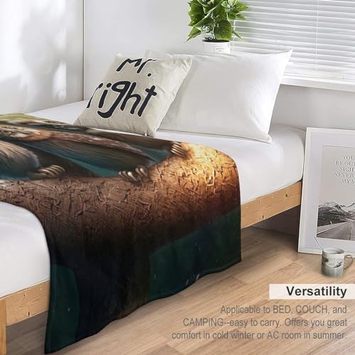 Couverture thermique hibou plaid flanelle lavable machine lit et canape - 7