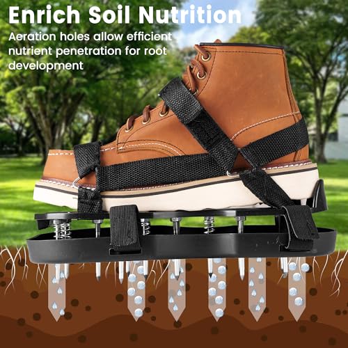 Vortix Nail Shoes Pro Nagelschuhe Rasenlüfter mit Stahlspikes & Federung, Rasenlüfter Schuhe Ideal für Rasenbelüftung und Bodenlockerung