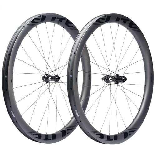 ELITEWHEELS Aero+ �O���x���z�C�[�� �E�B���O 20 �X�|�[�N ���`�F�b�g�V�X�e�� 50T TPI �x�A�����O�n�u ���� 32mm �J�[�{���z�C�[���Z�b�g-HG