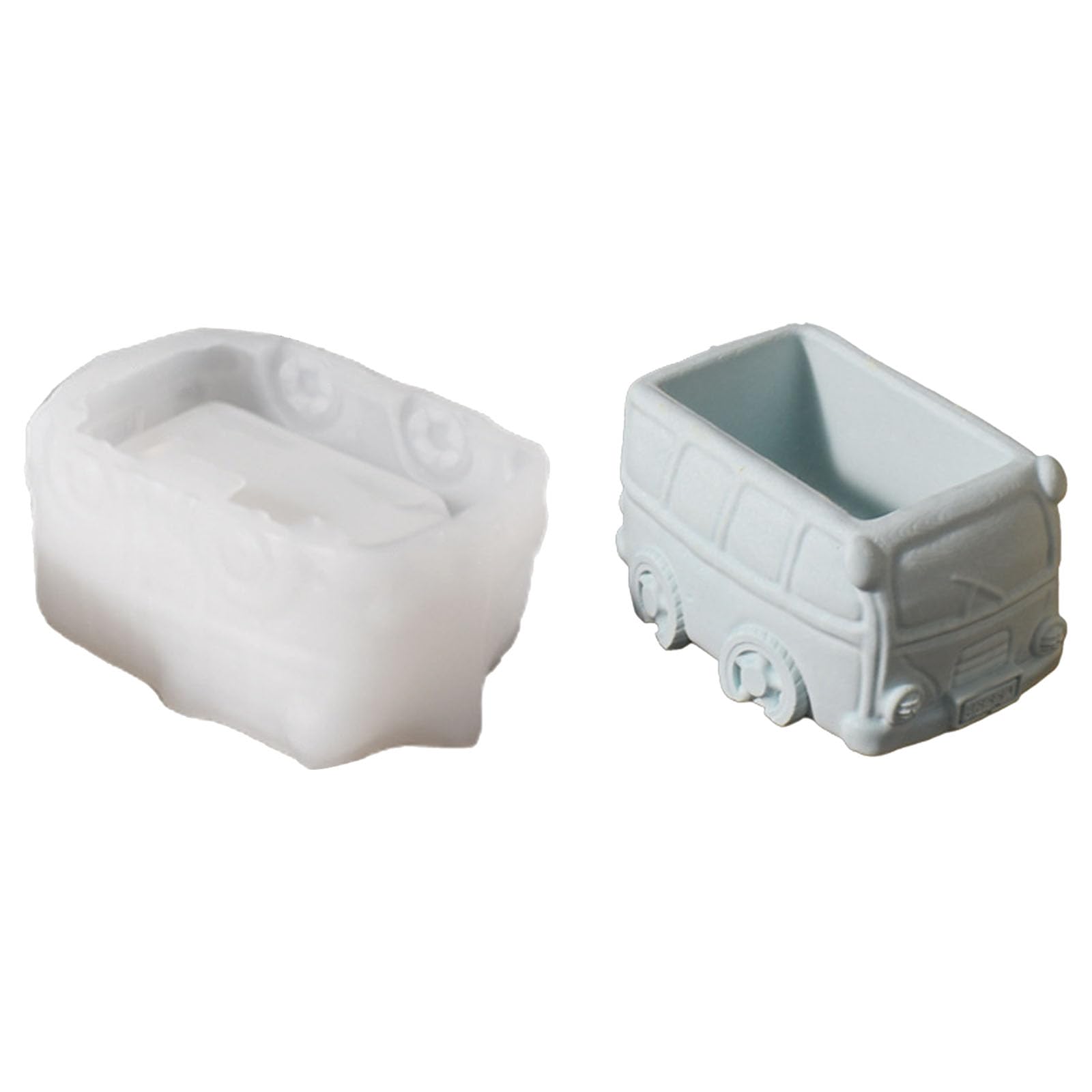 Lerpwige Bus Shaped Flower Pots Silicone Molds Succulents Plant Handmade Plasters Epoxy Resin For Holder Silicone Succulents Plant Bus Shaped Flower Pots Plasters