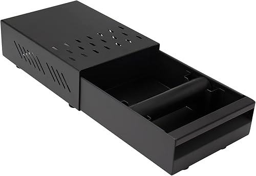 DIBTSA Cajón de café expreso de tamaño pequeño, recipiente de acero inoxidable para café molido con varilla extraíble, 9.84 x 7.08 x 3.34 pulgadas