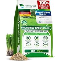 Rasensamen schnellkeimend Sommer 1kg 40qm - TEST SEHR GUT - Schnell wachsende Rasen Nachsaat Made in Germany - Premium Grassamen schnellkeimend - Rasensaat für sattgrünen Traumrasen - neue Mischung