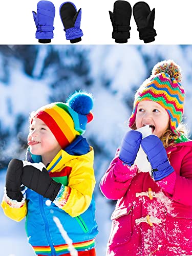 Image of Geyoga 4 Pairs Kids Mittens Waterproof Ski Gloves Boys Girl Warm Snow Winter Mittens for Kids Toddler Outdoor Activities