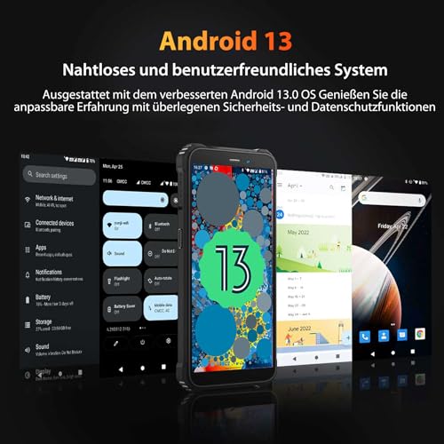 OUKITEL WP32 Outdoor Handy Ohne Vertrag, 12GB+128GB Smartphone, IP68 Wasserdicht, 6300mAh 6' HD...