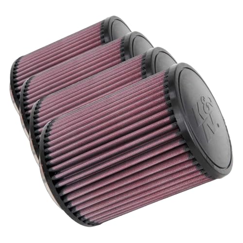 Image of K&N High-Flow Original Lifetime Universal Clamp-On Air Filter:High Performance,Premium,Washable: Flange Diameter: 3 In, Filter Height: 6.5 In, Flange Length:0.625 In, Shape: Round,RU-2820(Pack of 4)