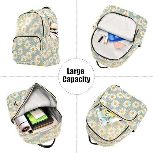 Sac à dos matelassé 100 % polyester résistant motif chrysanthème floral - 4