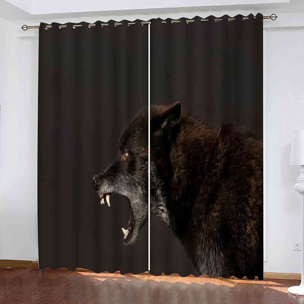 Rideau occultant anti lumière loup brun rideaux isolant froid fenetre cuisine