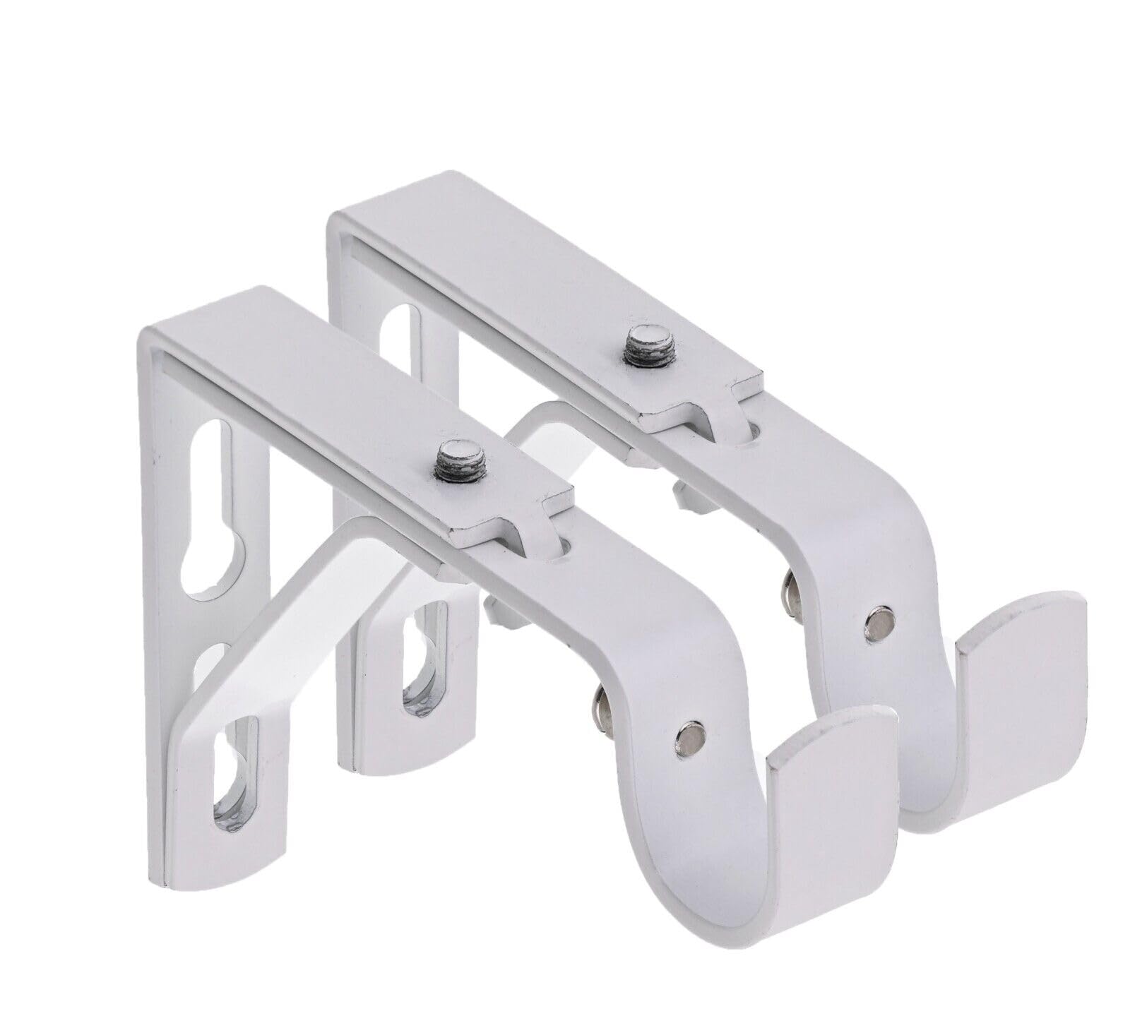 Lister Cartwright White(Extendable Bracket) 19Mm Curtain Pole Brackets With Adjustable Screwsplastic Finish (Pack Of 2)
