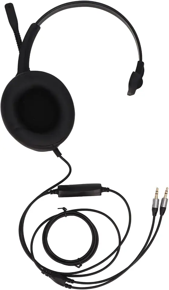 Telephone Headset Professional Noise Reduction PC Headset for Call Centers and Customer Service Black Molded ABS 1 Unit