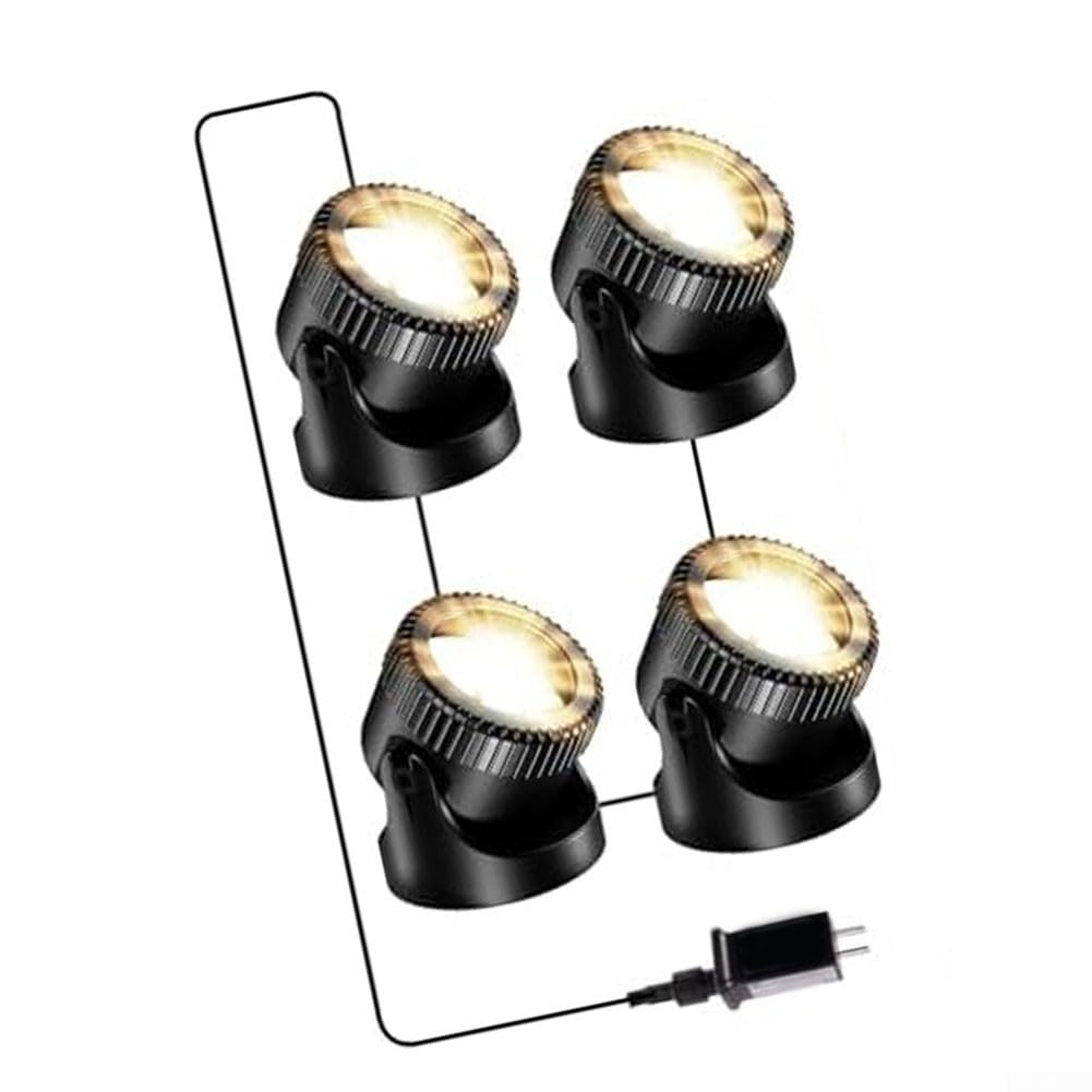 Set di 4 faretti subacquei a LED impermeabili IP68 (bianco caldo)