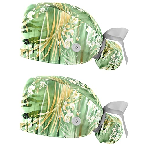 Casquettes de travail anti-transpiration JDEZ lot de 2 chapeaux bouffants confortables