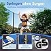 MONZANA® Trampolin Ø 427 cm TÜV SÜD GS Zertifiziert Komplettset inkl. Sicherheitsnetz Leiter Randabdeckung & Zubehör - Kindertrampolin Gartentrampolin