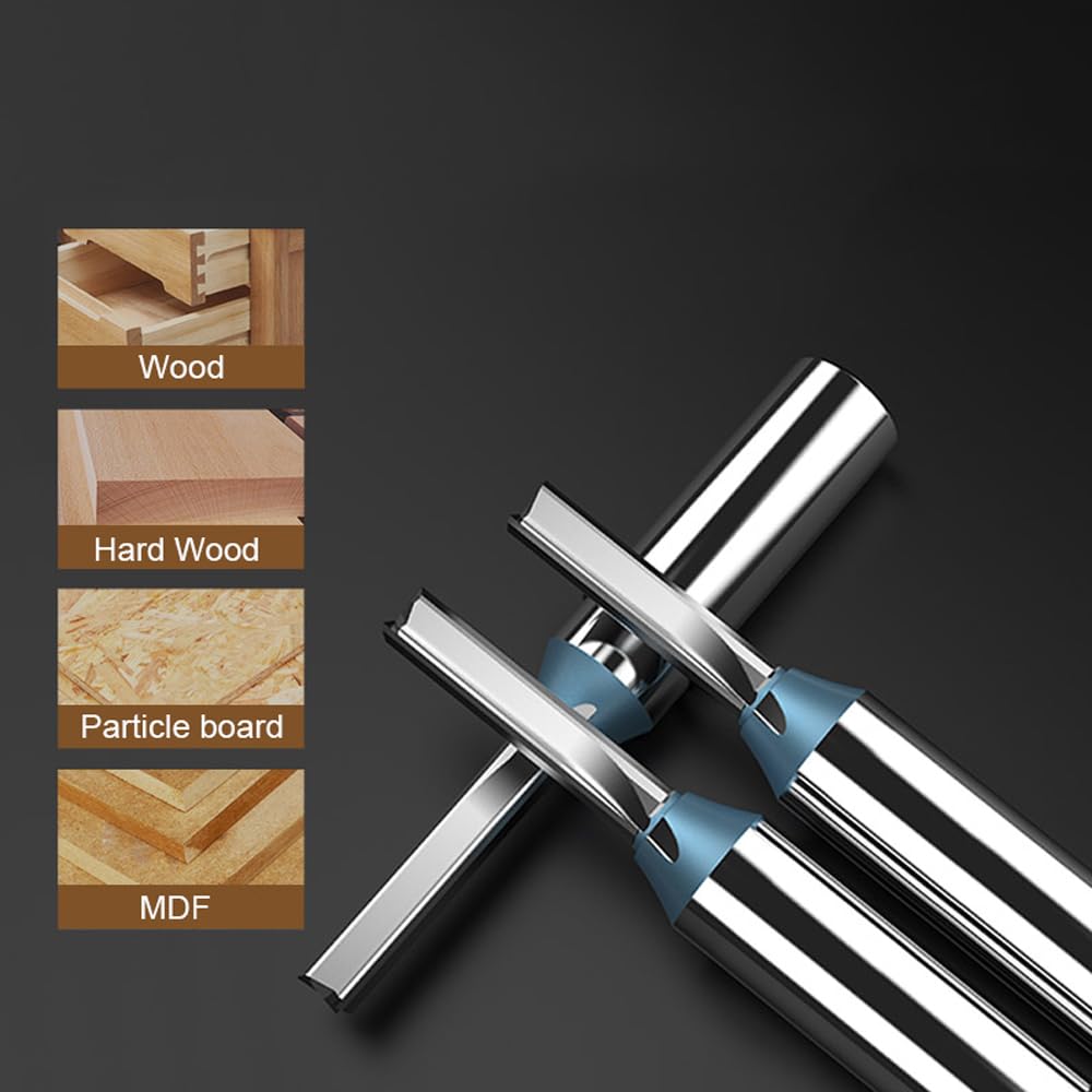 Broca enrutadora recta TCT de 3 cuchillas for madera, herramienta CNC de carburo sólido, fresa for carpintería, corte con ranuras for madera dura MDF(12.7x6x28)