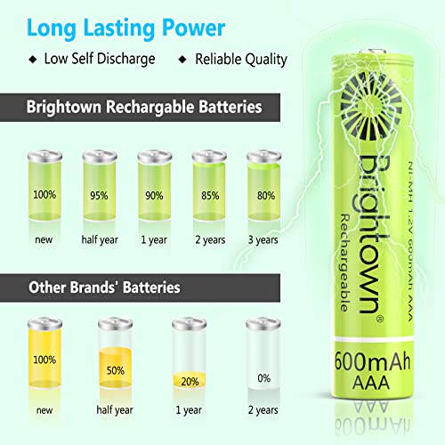 8-Pack Rechargeable Aaa Batteries 600Mah, Nimh 1.2V Pre-Charged Triple A Solar Batteries For Solar Lights And Universal Household Devices, Recharge Up To 1200 Cycles, Ul Certified #TOP2