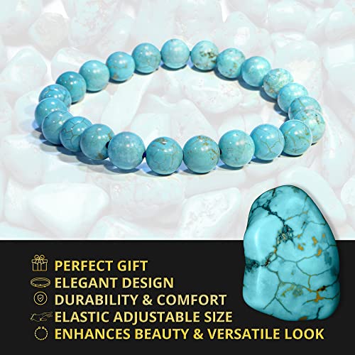 Image of ANAYA AGATE Healing Crystal Bracelet for Women and Men - 8mm Round Beaded Bracelet for Men and Women - Unisex Stretchy Gemstone Bracelet for Healing and Protection