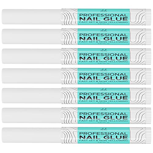 JoyJour Professional Nail Tip Glue Adhesive Bond for Acrylic Nails Tips & Fake Art 0.07 oz for Each Glue - Fast Set and Non Yellowing (Pack of 7)