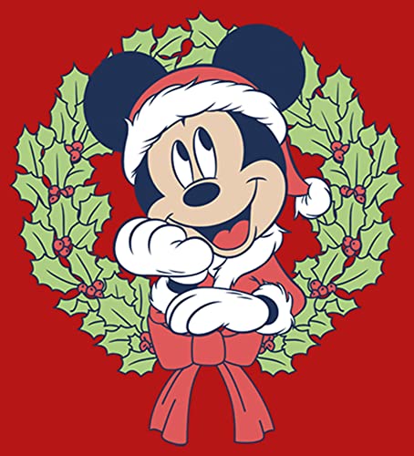 Disney Mickey in a Christmas Wreath Santa Outfit Girls T-Shirt2