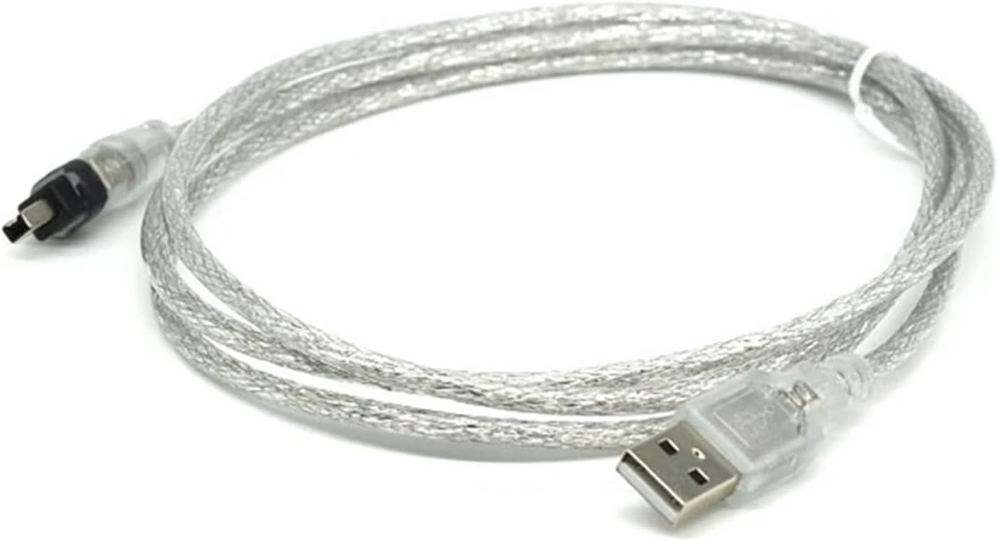 1.5M/5ft USB Male to Firewire IEEE 1394 4 Pin Male ILink Adapter Cord Firewire 1394 Cable for DCR-TRV75E DV