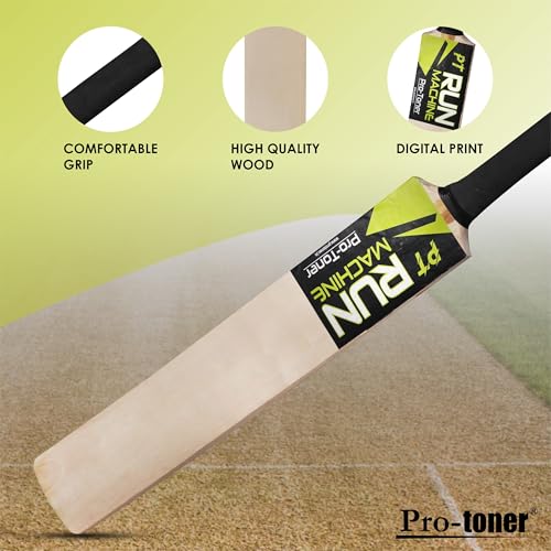 Image of Protoner Cricket Set with Wooden Bat, Stumps and Ball, Sports Kit for Kids and Adults (Kids)