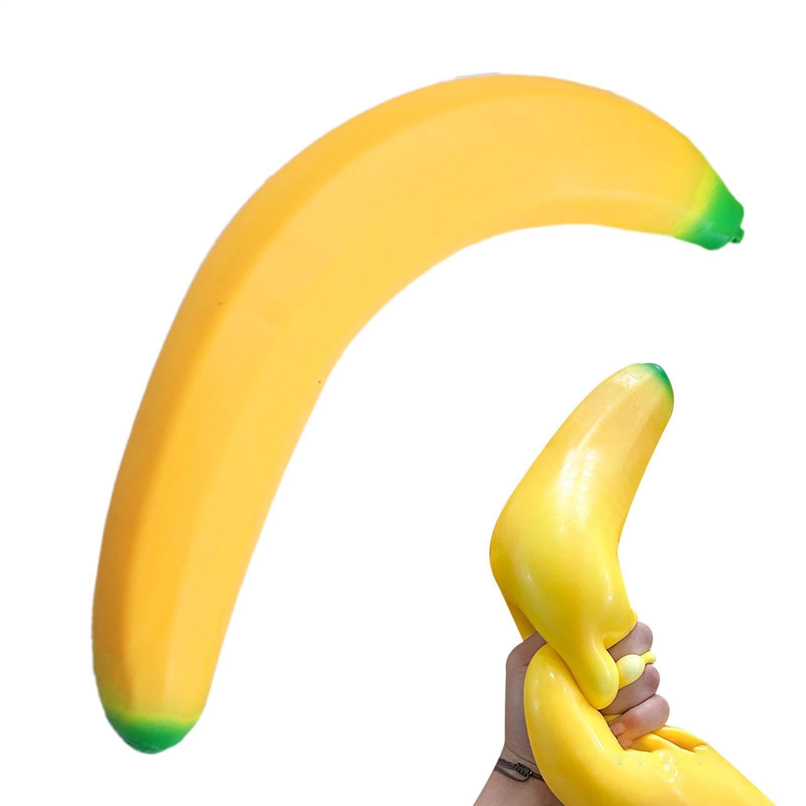 Jumbo Banana Squishys, 45/42cmGiant Squishys Banana Stress Relief Fidget Toy, Soft Rubber Bananas Squeeze Toy For Adults, Stress Relief Hand Toys For School Office Travel Adults Kids Gift (45cm)