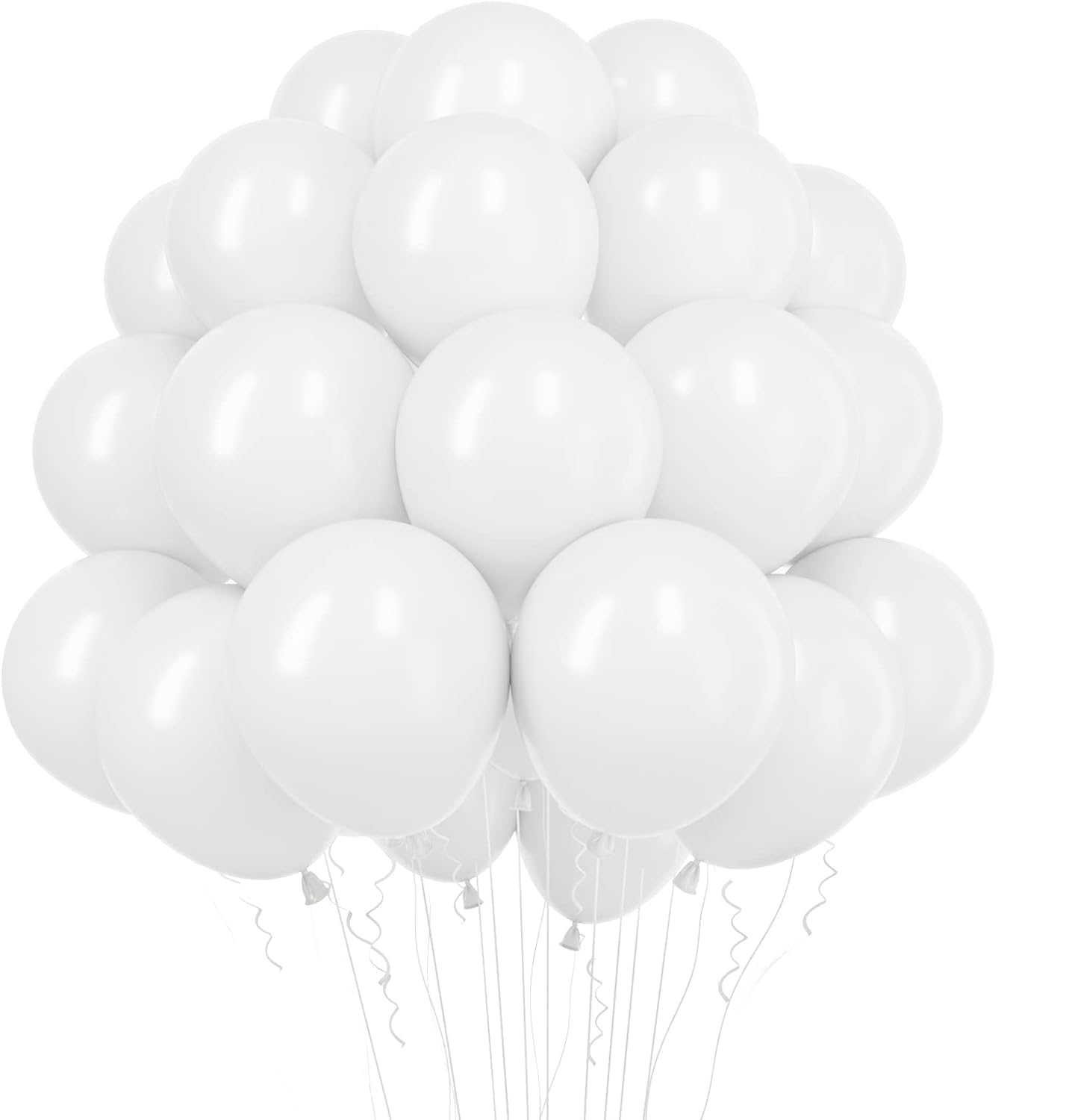 GOLDEDGE 50 Pack White Balloons 12 Inch, Red Latex Balloons for Kids Party balloons Supplies Wedding Birthday Bridal Shower Decorations.