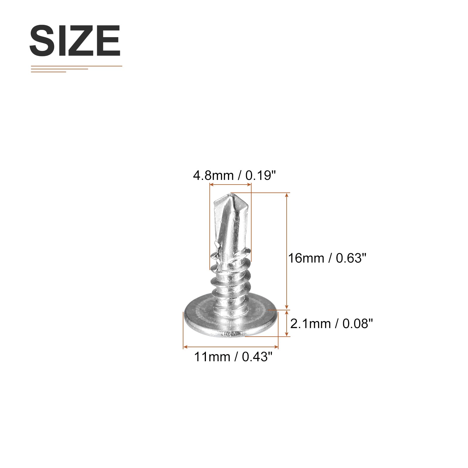 DTGN #10x5/8 Sheet Metal Screws, 100Pack, for Wood Furniture - Image 2