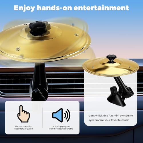 Mini cymbales pour grille d'aération de voiture - Lot de 2 instruments de percussion - 3