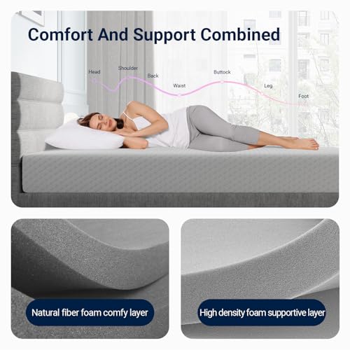 Image of Avenco Full Size Mattress 8 Inch, Medium Firm Memory Foam Mattress in a Box | Pressure Relief, Refresh Sleep, Breathable Fabric, Skin Friendly, Compressed in a Box, CertiPUR-US, Foam Colchones