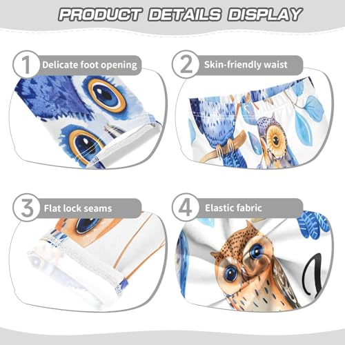 Toddler Girls Leggings Printed Yoga Pants Leggings Watercolor Funny Owls for Kids3