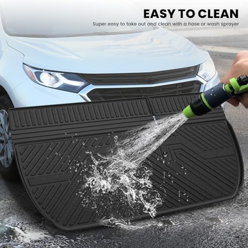 Image of LASFIT Trunk Mat with Backrest Mat for Chevrolet Chevy Traverse 2009-2017 | Buick Enclave 2008-2017, All Weather TPE Custom Fit Cargo Mat Trunk Liner with Backrest Mat, Black