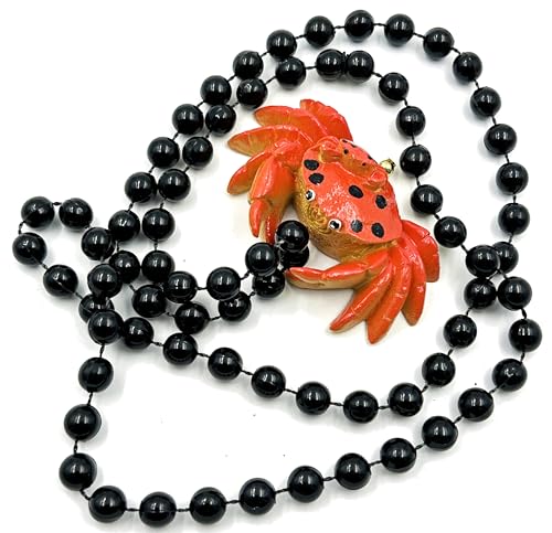 Crab Mardi Gras Bead Necklace New Orleans Seafood