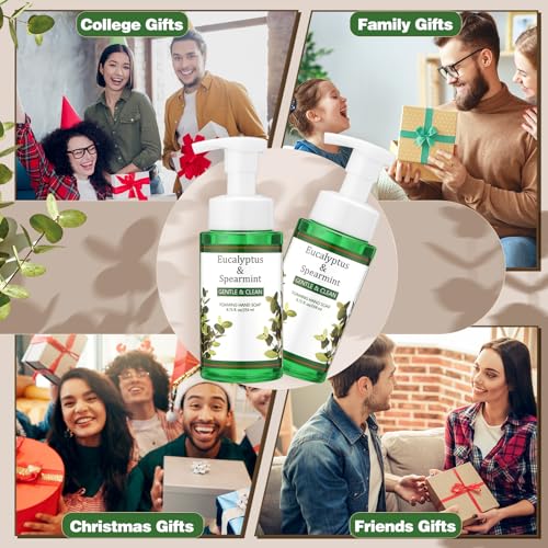 Image of 6 Pack Eucalyptus Mint Foaming Hand Soap with Pump Care Moisturizing Liquid Gentle Scented Foam Hand Wash 2026 New Year Gifts for Kitchen Bathroom Family Teacher Staff 8.75 Fl. oz