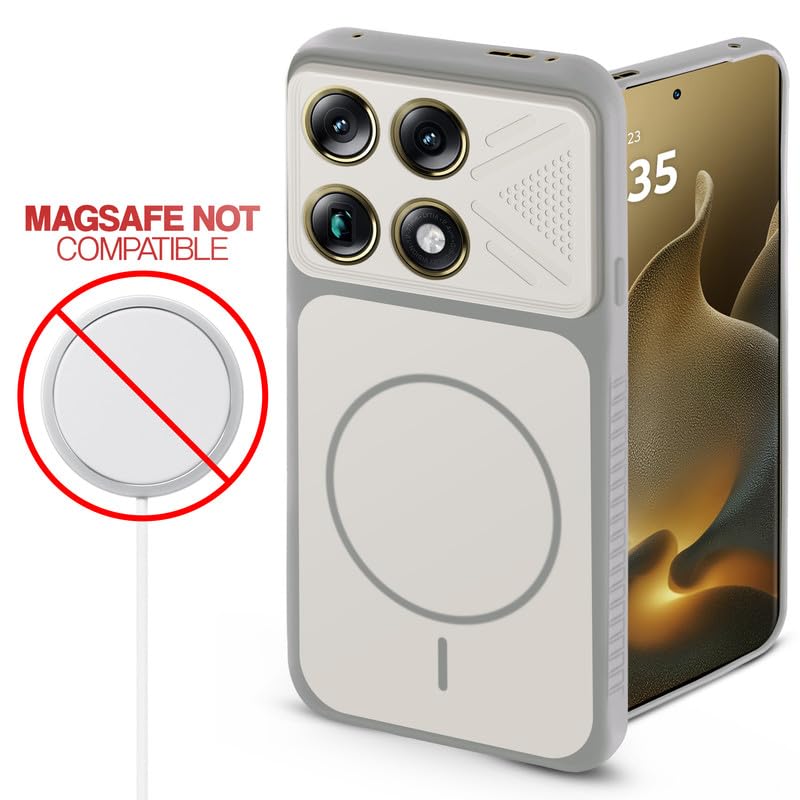 Image of Mr. Case Back Cover for Motorola Signature | Ring Design Protective Case with Camera Cut Protection | Anti Slip Grip | Shockproof Mobile Cover - Grey-White