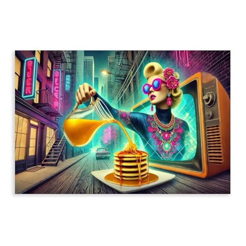 Sweet Fantasy Taste Temptation Beyond The Screen Canvas Poster Wall Art Prints Room Aesthetic Murals Bedroom And Living Decorations 12"L X 18"W
