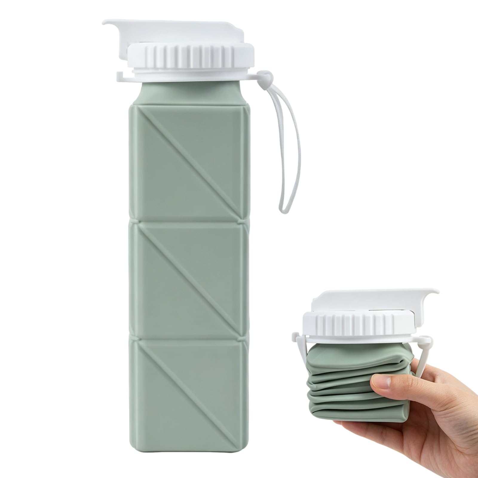 620ml Collapsible Water Bottles, Collapsible Leakproof Water Bottles(Green)