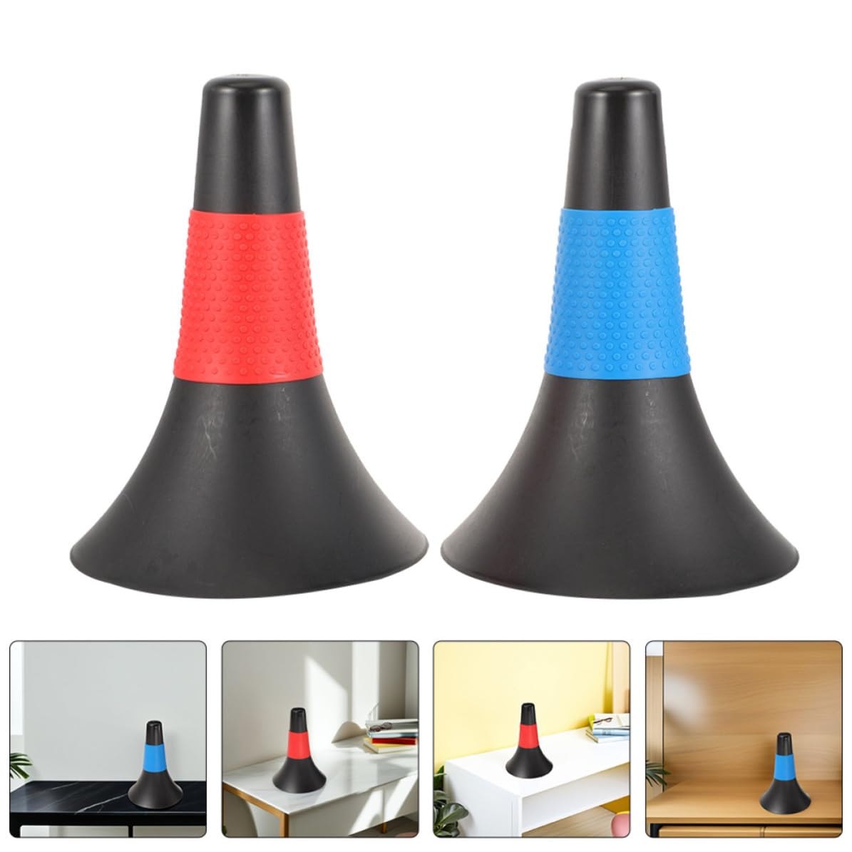 Housoutil Conos de Entrenamiento Deportivo para Fútbol y Baloncesto, Conos de Agilidad de 23 Cm, Material PE Duradero, Set de 8 Piezas (4 Oscuro-Rojo 4 Oscuro-Azul), para Ejercicios