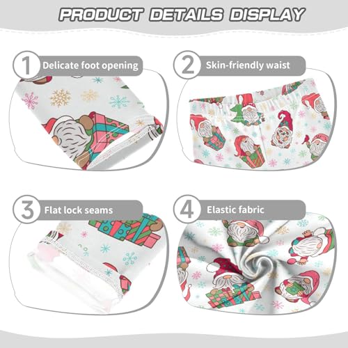 Girls Basic Leggings Baby Girls Pants Christmas Gnomes Soft Footless Stretchy Tights Pants 4-10Y3