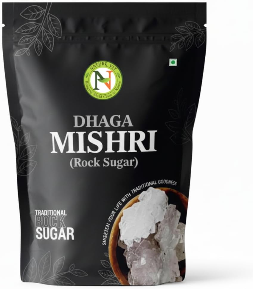 NatureVit Dhaga Mishri, 900g | Rock Sugar | Pure Thread Crystal | Thread Mishri | Crystal Sugar
