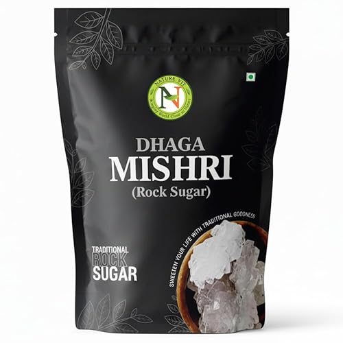 NatureVit Dhaga Mishri, 31.75 oz | Azúcar de roca | Cristal de hilo puro | Hilo Mishri | Azúcar de cristal
