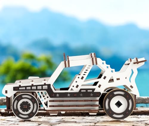 Image of Funvention DIY Storm Cruiser Remote Controlled Car Kit | Build & Race Wooden RC Car Model | Glue-Less Assembly | Dual Motors, 2.4GHz Remote, Rechargeable Battery | STEM Learning Toy for Kids 8+